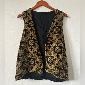 Vintage Black and gold/brown vest